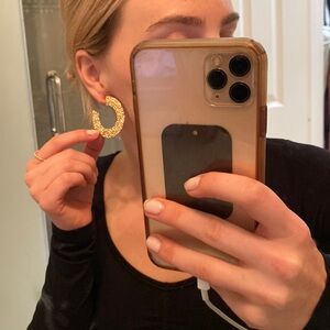 Textured gold earrings